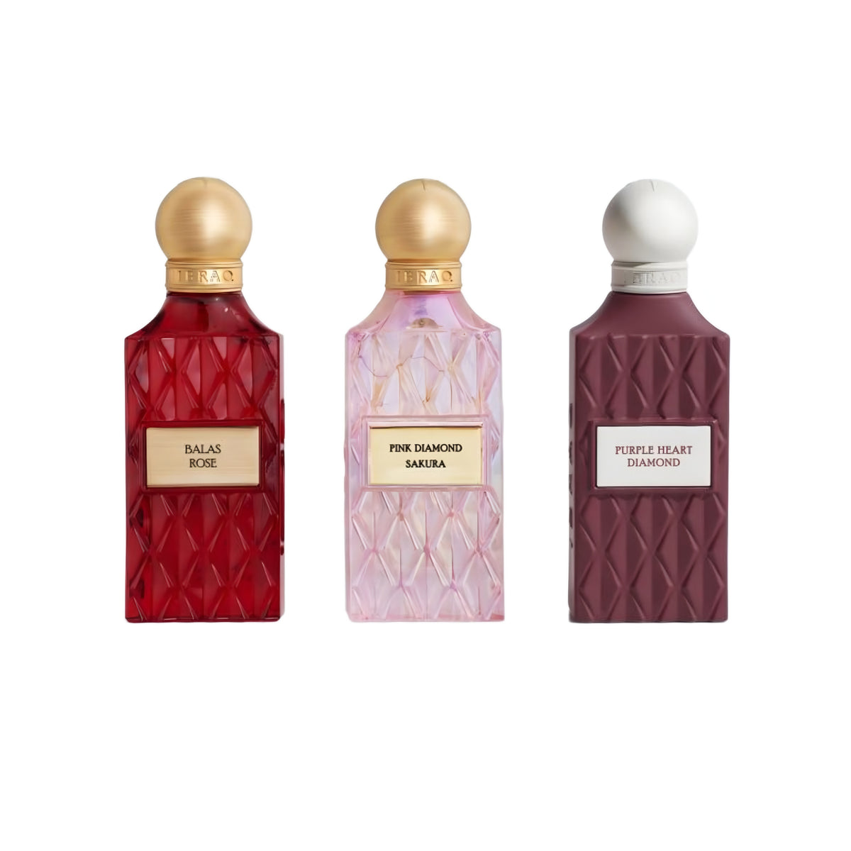 Ibrahim Al Qurashi Diamond Maroon Box parfumesæt 3 x 75 ml – billede 2