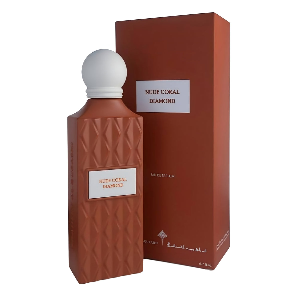 Ibrahim Al Qurashi Nude Coral Diamond parfume 150 ml flaske og æske